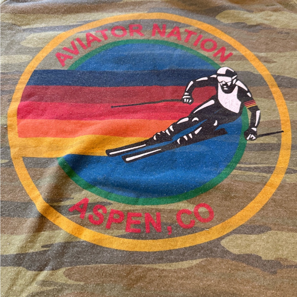 Aviator Nation Aspen Skier Tee - Camouflage and Multicolor
